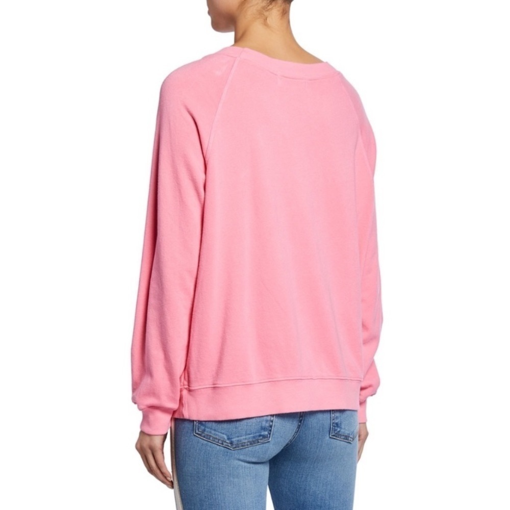 NWT Wildfox Thinking About The Gym Pink Sommers Sweatshirt XS Bubblegum Cotton - Picture 8 of 9